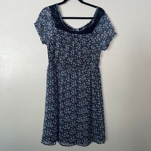 Vera moda blue floral cinched